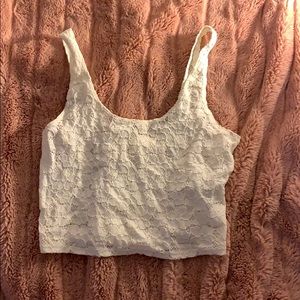 Hollister white crop top